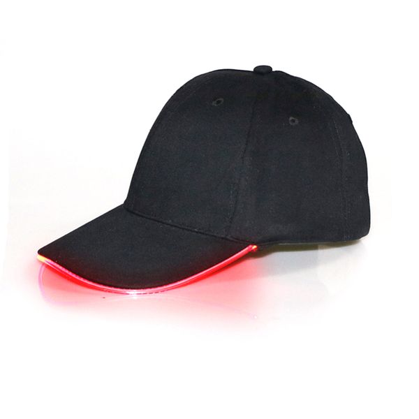 

2019 new hiking caps led light bright color baseball 3 modes glowing hat for party fishing hip-hop running sports caps, Black;white
