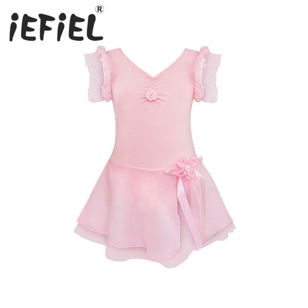 

iefiel new arrival kids girls children ballet tutu dress gymnastics leotard dancing costume ballet dresses dancewear clothes, Black;red