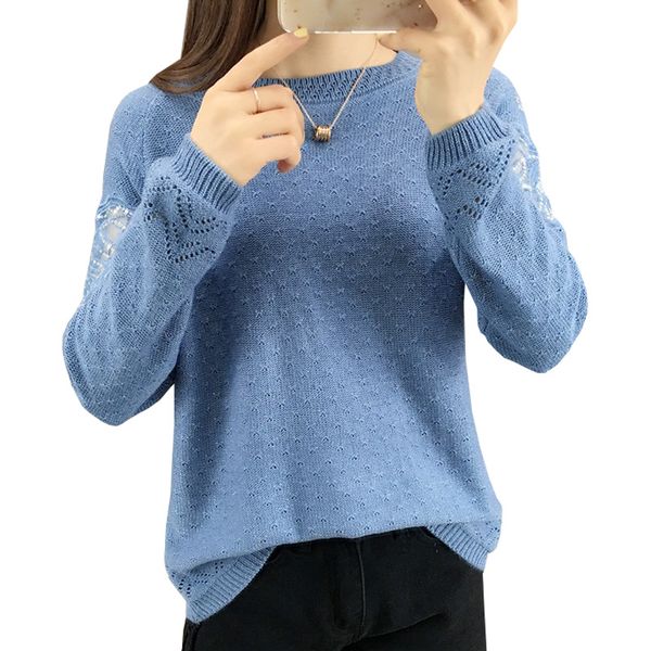 

2019 autumn winter women pullovers sweater knitted elasticity casual jumper fashion slim v neck lace warm female sweaters, White;black