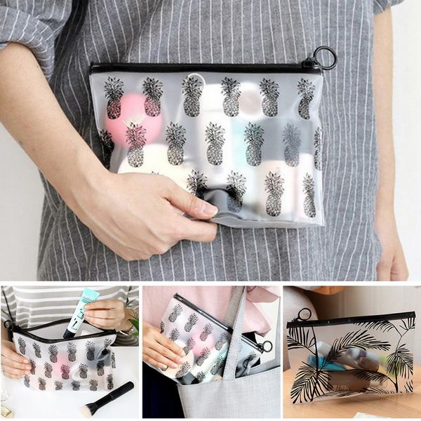 

women waterproof pvc cosmetic ziplock toiletry bag cute simple toiletry bag travel storage cosmetic 2020