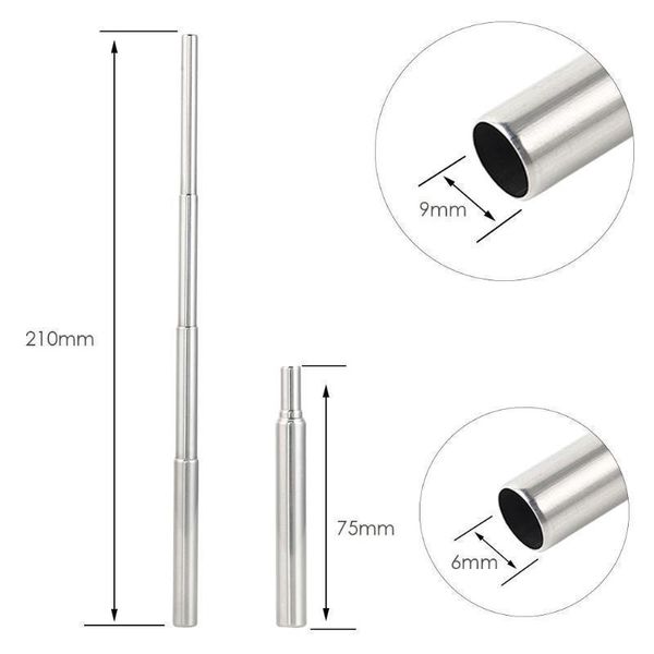 

1pc folding reusable straw portable stainless steel drinking straw bar drinks coffee water bottle metal straw eco-friendly