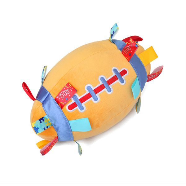 

Stuffed Outdoor Sports Kids Hobby Bell Jingle Grab Force Training Soft Baby Plush Rugby Toys Entertainment Hand Catching Ball