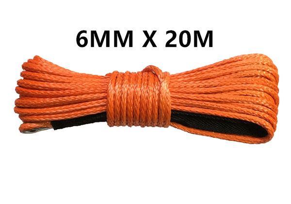 

6mm x 20meters atv winch line,off road rope,synthetic winch rope ,boat cable,utv