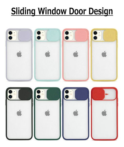 

sliding door camera protection semi-transparent skin plastic hard case for iphone 11 pro max se xr xs max 6 7 8 plus pushing window