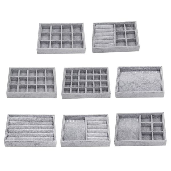 

8pc jewelry tray drawer insert show show case necklace bracelet organizer, Black;white