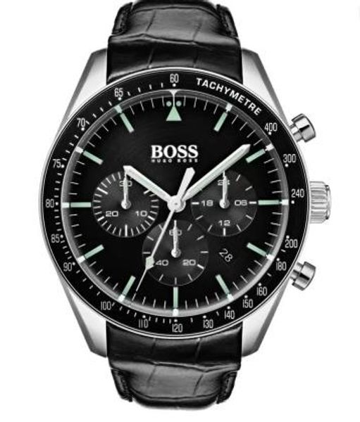 

boss watches men luxury brand 43mm quartz satch wristwatch famous brand men's watch relogio boss watches for mens clock, Slivery;brown