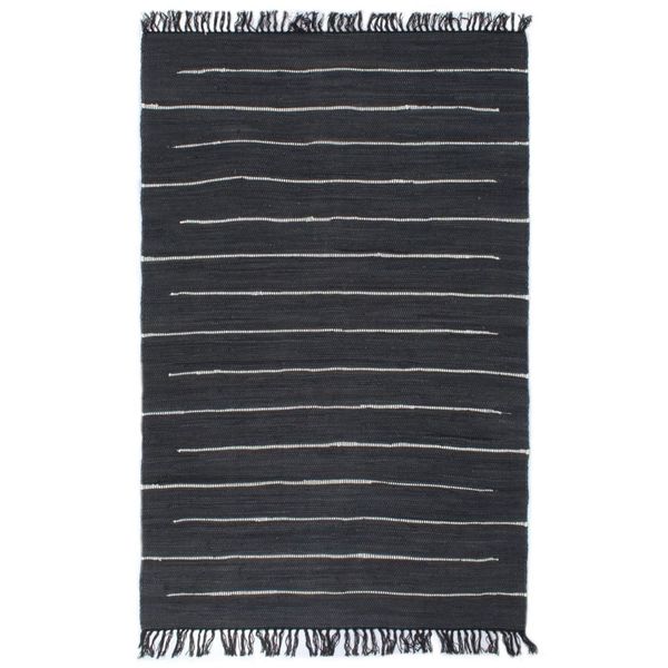 

chindi hand-woven cotton rug 80 x 160 cm anthracite wall stickers