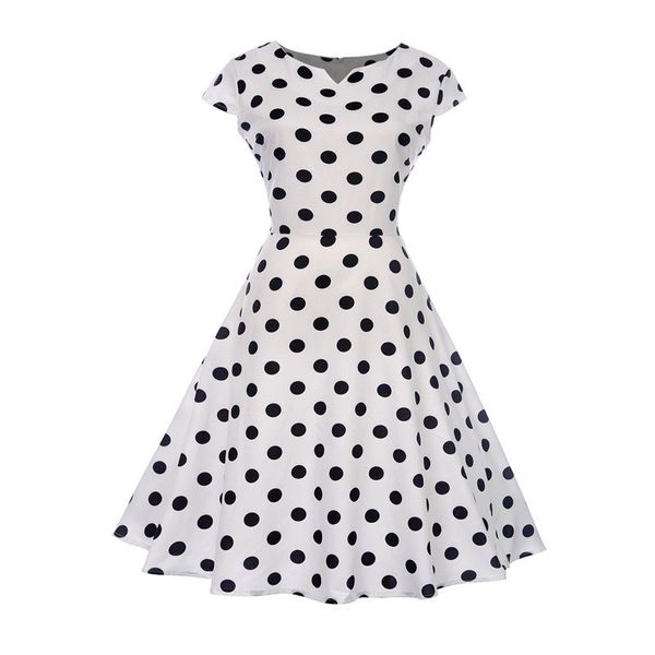 white polka dot summer dress