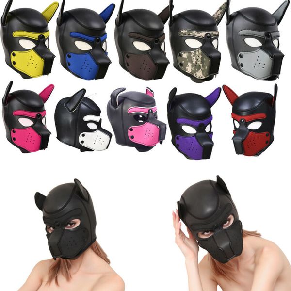 

party masks dog headgear mask quality latex rubber padded dog role play mask puppy full head with ears cosplay