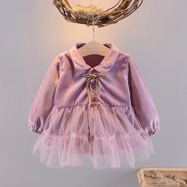 

осень девушки куртки кардигана принцессы пальто для 1-3t девушки baby дети младенцы с длинным рукавом лук mesh trench дети outwear s9327, Blue;gray