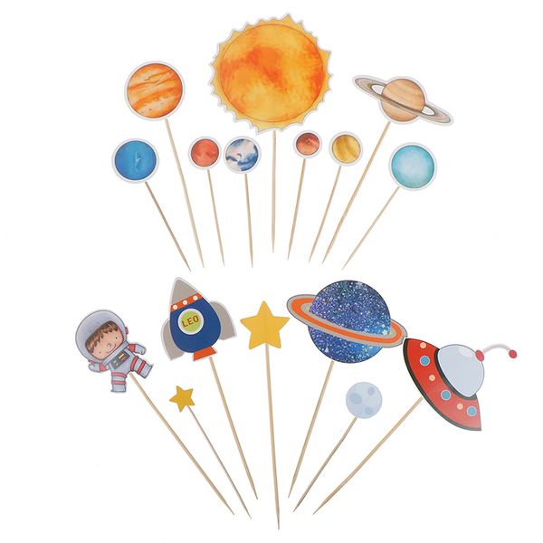 2019 Outer Space Party Astronaut Rocket Ship Theme Foil Balloons Galaxysolar System Cake Toppers Boy Birthday Supplies From Yueji 3417