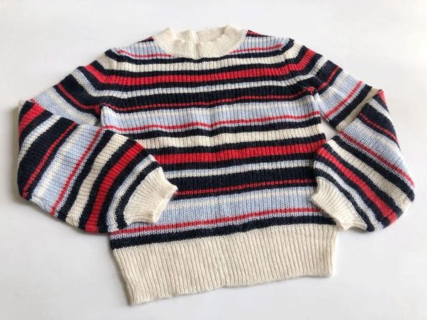 

women sweater rainbow mohair sweater, White