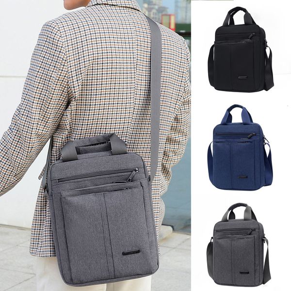 

men's zipper fashion casual solid color business shoulder bag vintage crossbody bag casual style outdoor messenger bags bolsos