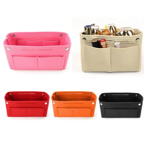 

felt insert purse organizer handbag foldable cosmetic travel bag for women j9