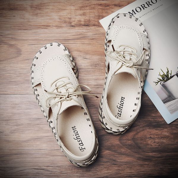

mens sandals shoes genuine leather sandals summer men shoes beach breathable buckle gladiator sandals for men zapatillas hombre, Black