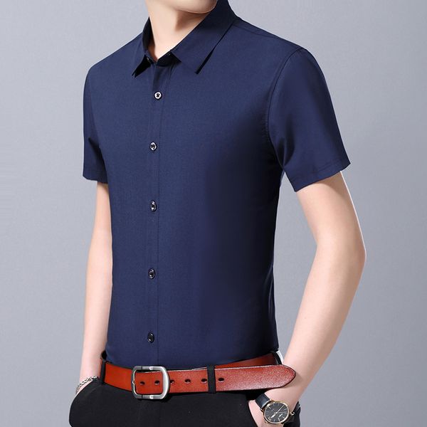 

2019 fashion brand shirt man workout summer regular fit street wear short sleeve dress shirts casual clothes, White;black