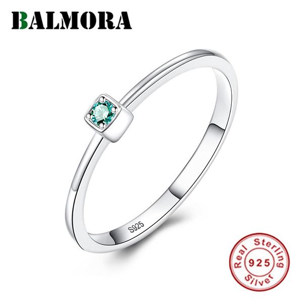 

balmora genuine 925 sterling silver green wedding ring for women minimalist thin circle gem rings jewelry carving s925, Slivery;golden