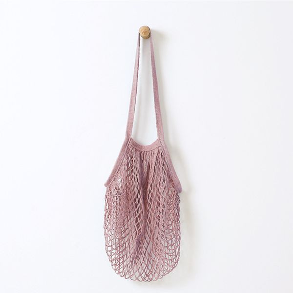 

new arrival simple style fishnet shopping bags shopper tote mesh net woven cotton shoulder bag fashion beach bag pouch