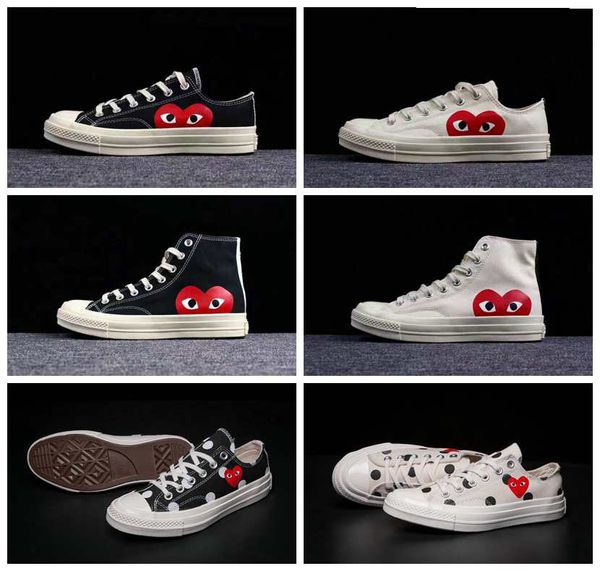 

2019 new 1970s canvas skate shoes originals classic 1970 canvas shoes jointly name cdg play big eyes skateboard casual sneakers 5-10, White;red