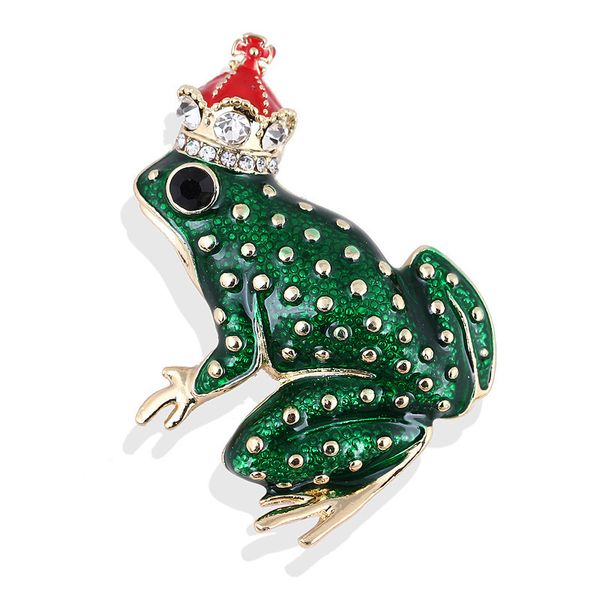 

lovely cartoon oil painting enamel the frog prince animal brooch brooch pin men and women general purpose accessories, Gray