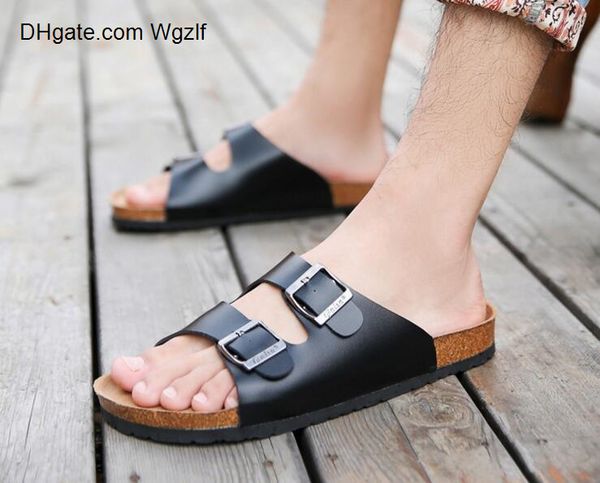 

men woman summer korean leisure beach slippers lovers casual sandals fashion cork slippers summer size 39-44, Black
