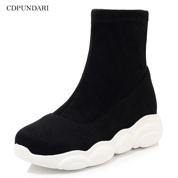 

cdpundari black ankle boots for women platforms boots ladies winter shoes woman sneaker schoenen vrouw