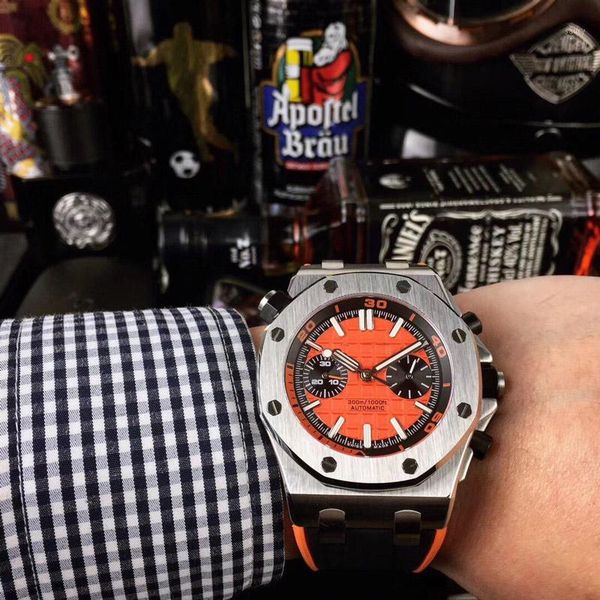 

men watches automatic movement 44mm*15mm watches watch male clock men party1, Slivery;brown