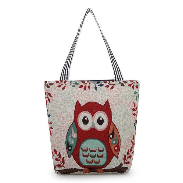 

elegant and confident women's canvas cartoon handbag shoulder messenger bag ladies satchel tote bags#t2