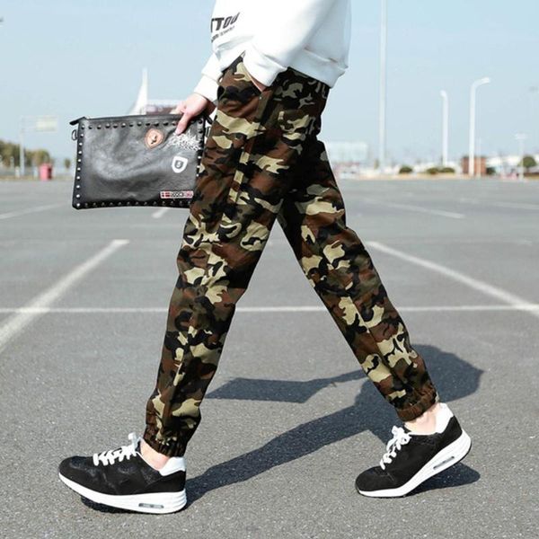 

men harem pants comouflage trainning mens joggers skinny sweatpants, Black