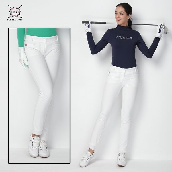 

golf pants for ladies elastic cotton warm pants women trousers autumn winter sportswear skinny tennis golf pant 18064, Gary;green