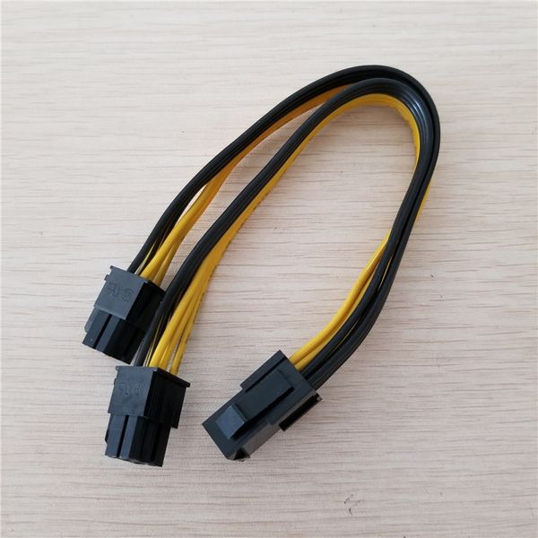 

Graphics Card 6Pin to Dual Splitter 6Pin Adapter Power Extension Cable 18AWG 20cm for BTC Miner DIY