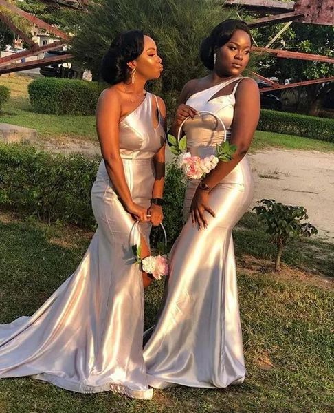 

South Africa Style Mermaid Bridesmaid Dresses Long One Shoulder Maid Of Honor Dress Plus Size Formal Wedding Guest Vestidos