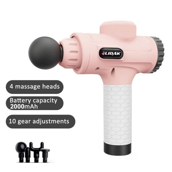 

massage gun muscle vibrating relaxing sport therapy massager body relaxation pain relief slimming shaping massager with 4 heads