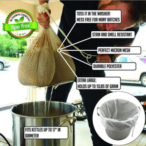 

1pcs kitchen home milk filter bag reusable drawstring bag for spice