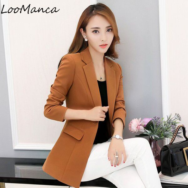

sell women blazers and jackets outerwear casual female long blaser coat work wear blazer femme plus size, White;black