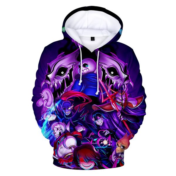 

new undertale game hoodies men/women fashion sweatshirts long sleeve hoodies design sans pattern 3d print tracksuitsa 2019, Black