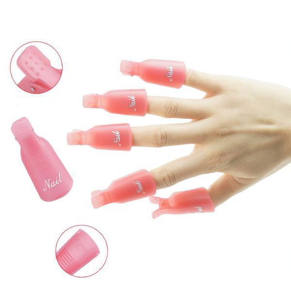 

10pc plastic nail art soak off cap clip uv gel polish remover wrap tool fluid for removal of varnish nail cleaner remover