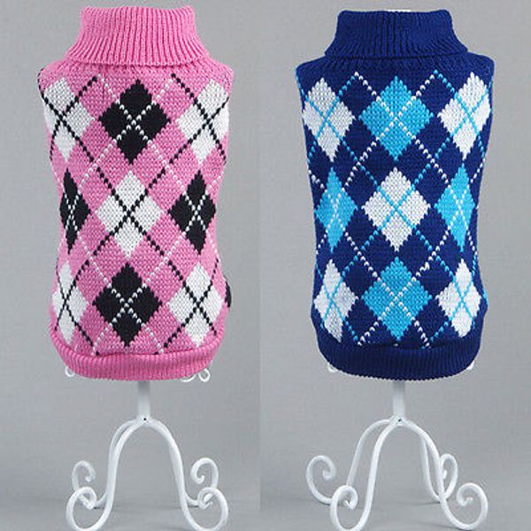 

dogs blue plaid coat pet winter jacket fashion cat sweater clothing