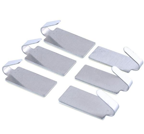 

metal stainless steel hook no trace strong adhesive kitchen bathroom wall door hook 6 pack