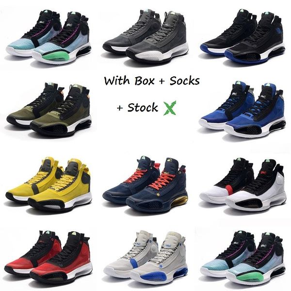 

stock x jumpman 34 men basketball shoes 34s men shoes aqua black cat blue void bred space jam mens designer retro sports sneakers