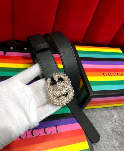 

2019 letter big buckle leather with box designer belt ladies quality new luxury belt ing, Black;brown