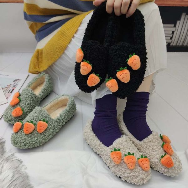 

winter women loafers plush slip on flats women flats warm loafer wool casual shoes fur boat shoes zapatos mujer home, Black