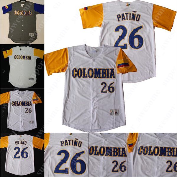 

colombia baseball jersey reynaldo rodriguez mauricio ramos meibrys viloria jhonatan solano edgar renteria orlando cabrera ernesto frieri, Blue;black