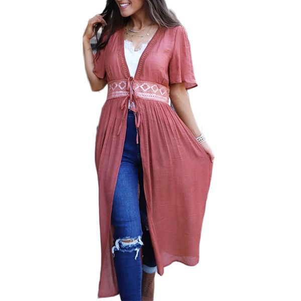 

2020 new off shoulder long sleeve linen striped print maxi beach dress, Blue;gray