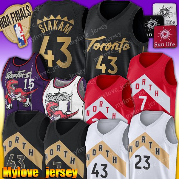 

raptors pascal 43 siakam jersey kyle 7 lowry jerseys basketball fred 23 vanvleet vince 15 jersey carter 2 kawhi jersey leonard toronto, Black;blue