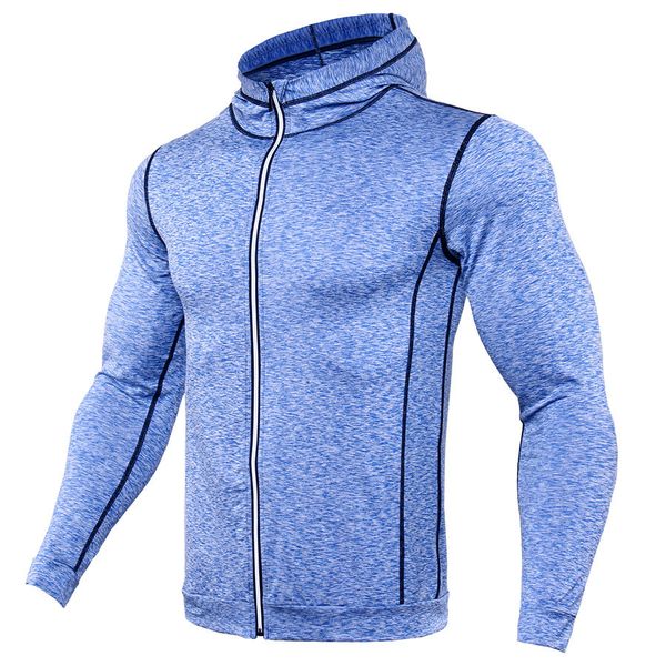 Novos Homens Executando Desporto Com Capuz Sweatshirt Ginásio Fitness Treinamento Outerwear Jaqueta Masculino Compressão Jogging Workout CrossFit Roupas