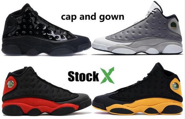 

cap and gown 13 13s jumpman mens basketball shoes atmosphere grey dirty bred melo wheat he got game men designer shoes us7-13