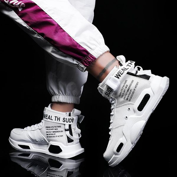 

men women high-sneakers 2019 hip hop style casual shoes men summer net red walking shoes 1 designer cu08, Black