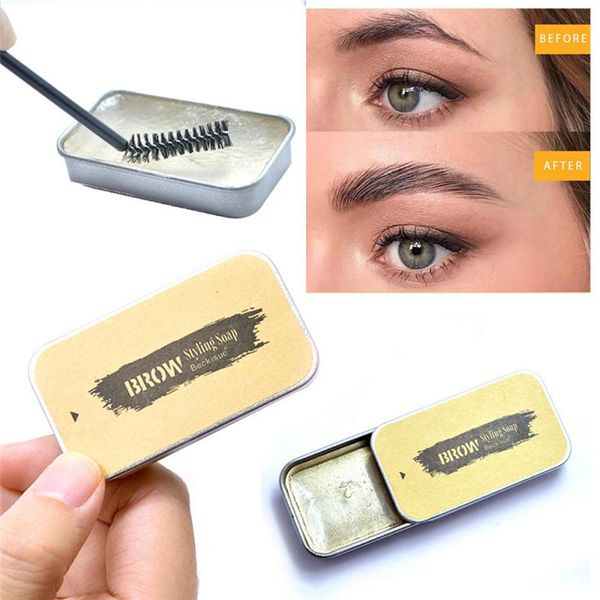 3D Feathery Brows Setting Gel, wasserfeste Seifenbraue mit Pinsel, Make-up-Set, dauerhaftes Augenbrauengel, Damen-Augenbrauentönung, Pomade, Kosmetik, 6 Stück