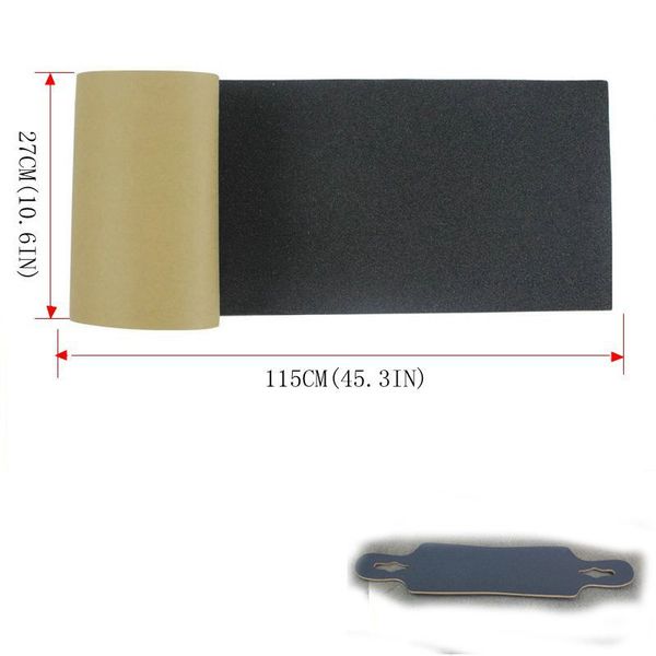 

good quality 115*27cm longboard sandpaper griptape 125*27cm black professional skateboard silicon carbide skate board griptapes